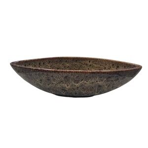 Hosley Elegant Expressions Ceramic Peacock‎ Feather Pattern Oval Bowl